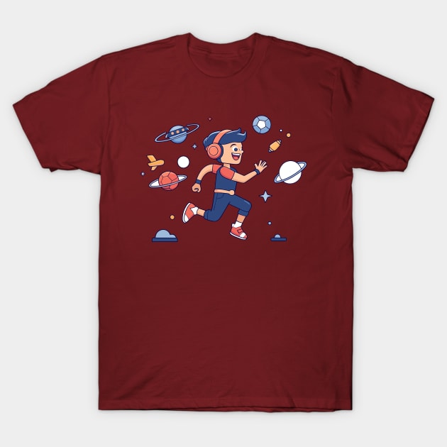 boy playing vr T-Shirt by Shapwac12